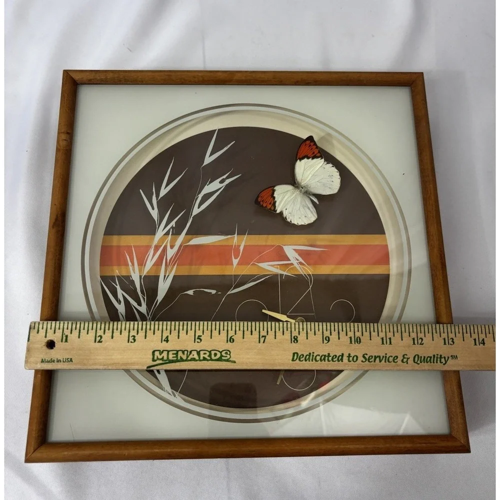 🦋Vintage Wall Clock MCM Eye Encounter Butterfly 14